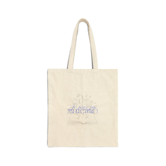 Tote bag "Je peux pas j'ai lecture" - Les Objets du Chapitre - 91426068211971300600 - Natural - 15" x 16"