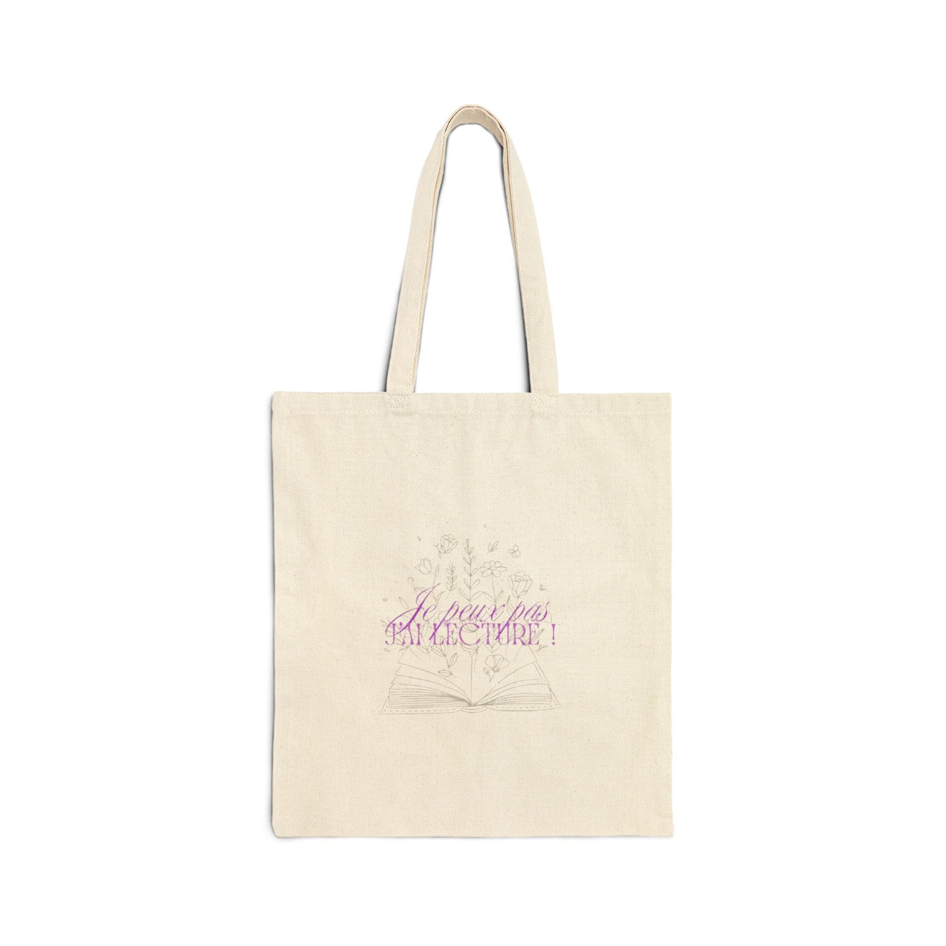 Tote bag "Je peux pas j'ai lecture" - Les Objets du Chapitre - 21469528490860088591 - Natural - 15" x 16"