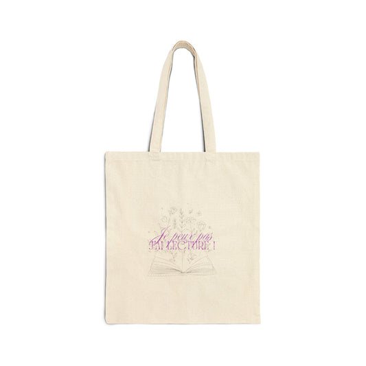 Tote bag "Je peux pas j'ai lecture" - Les Objets du Chapitre - 21469528490860088591 - Natural - 15" x 16"