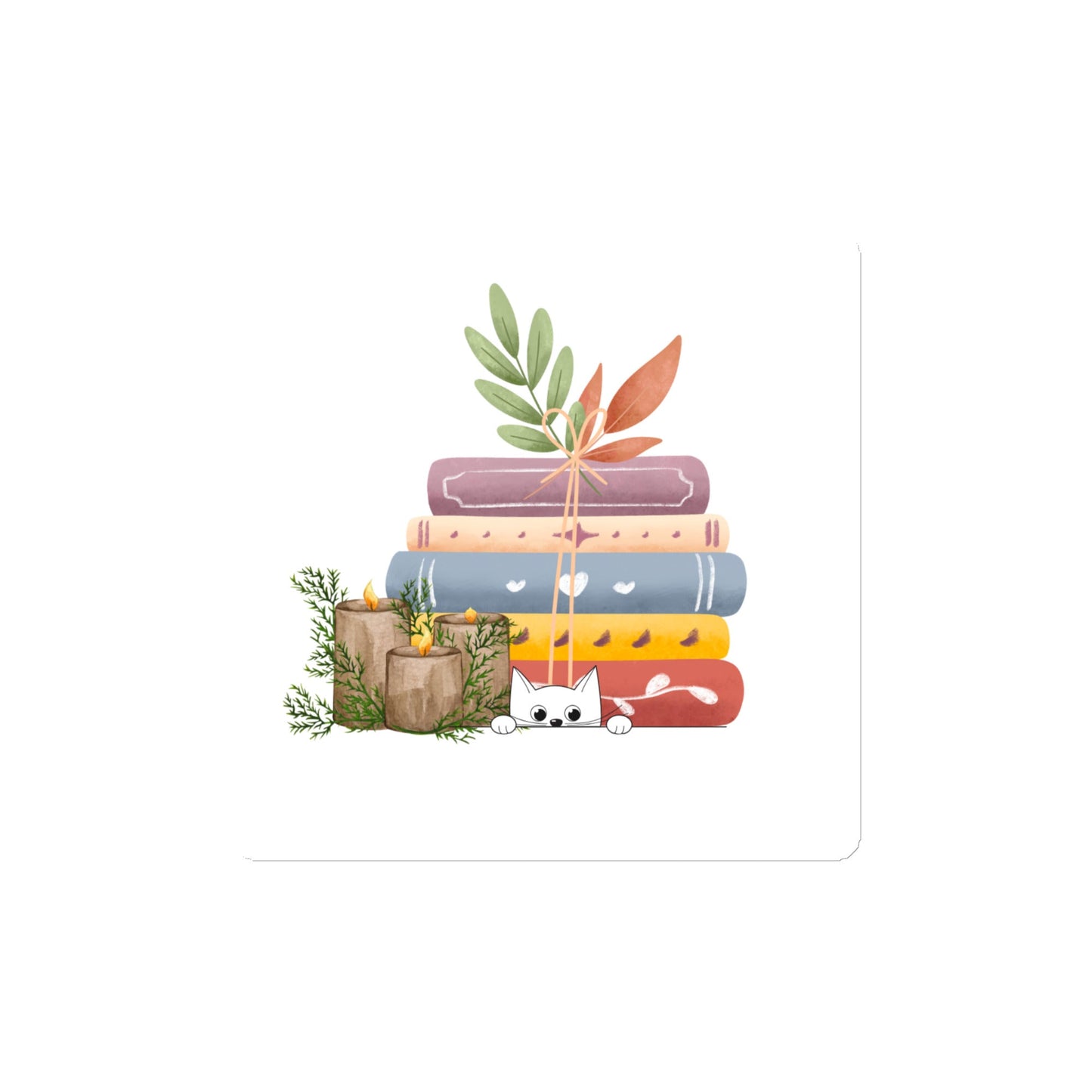 Magnet "livres et bougies" - Les Objets du Chapitre - 1360275_16367 - 4″×4″ - 
