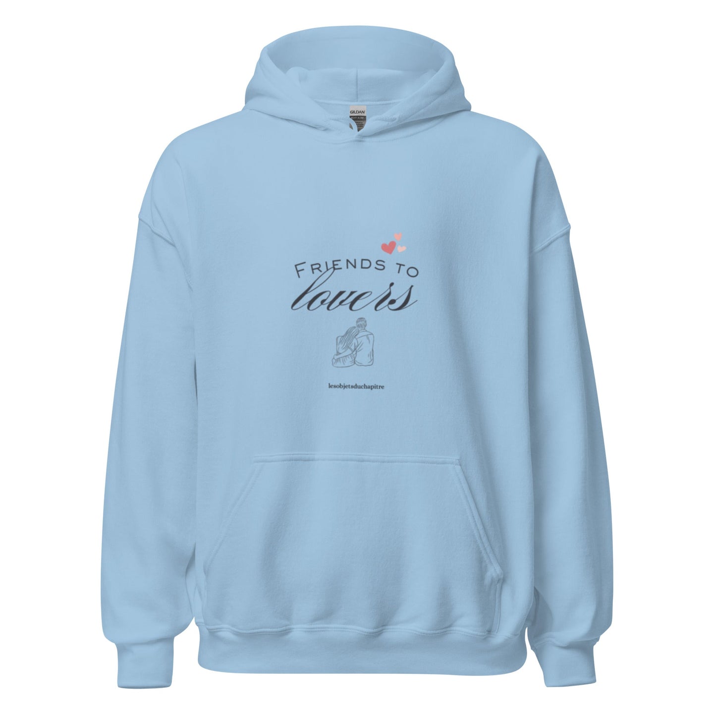 Sweat à capuche unisexe "Friends to lovers" - Les Objets du Chapitre - 4561855_10841 - Bleu Clair - S