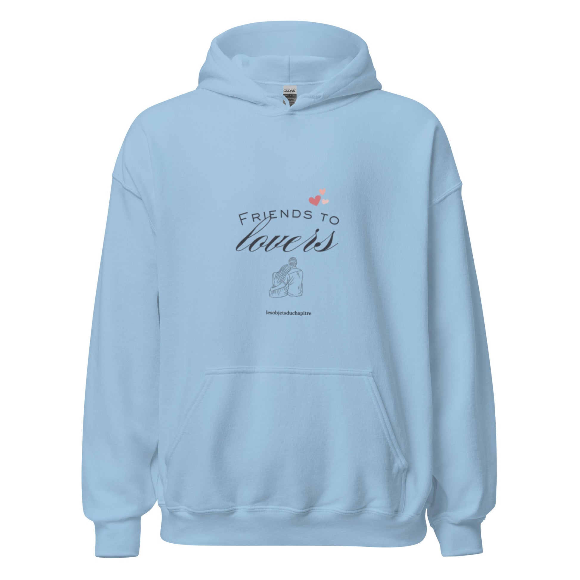 Sweat à capuche unisexe "Friends to lovers" - Les Objets du Chapitre - 4561855_10841 - Bleu Clair - S