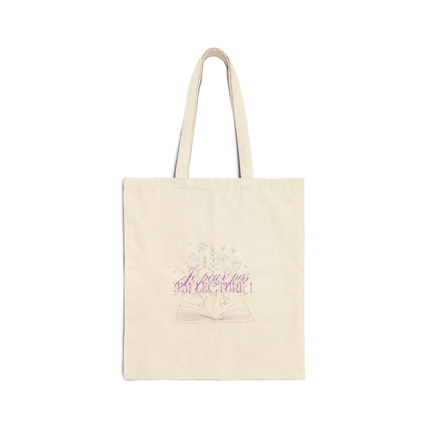 Tote bag "Je peux pas j'ai lecture" - Les Objets du Chapitre - 21469528490860088591 - Natural - 15" x 16"